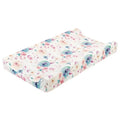 Matelas à langer fleuris pour bébé bleu