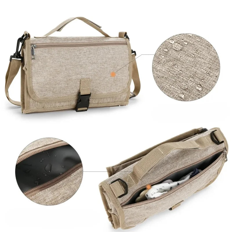 Matelas à langer nomade pour voyages marron imperméable