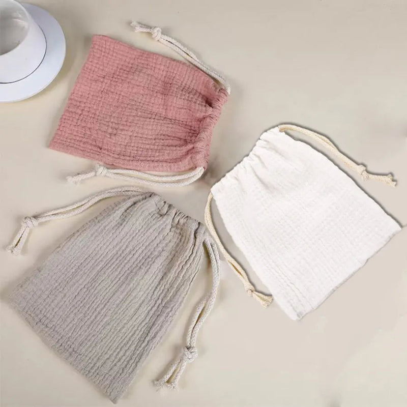 Sac à couche coton rose, blanc et gris