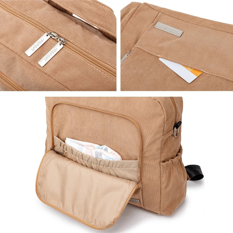 Sac à couche marron avec ses différentes poches