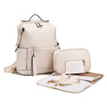 Sac à langer cuir blanc avec tapis à langer