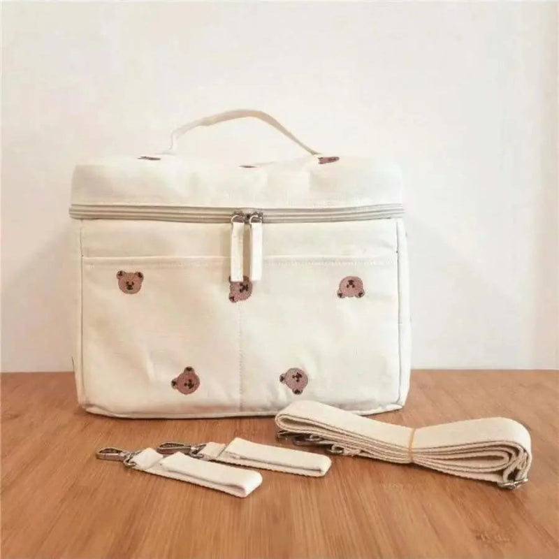 Sac à langer motifs petit ourson avec sangles d'attache