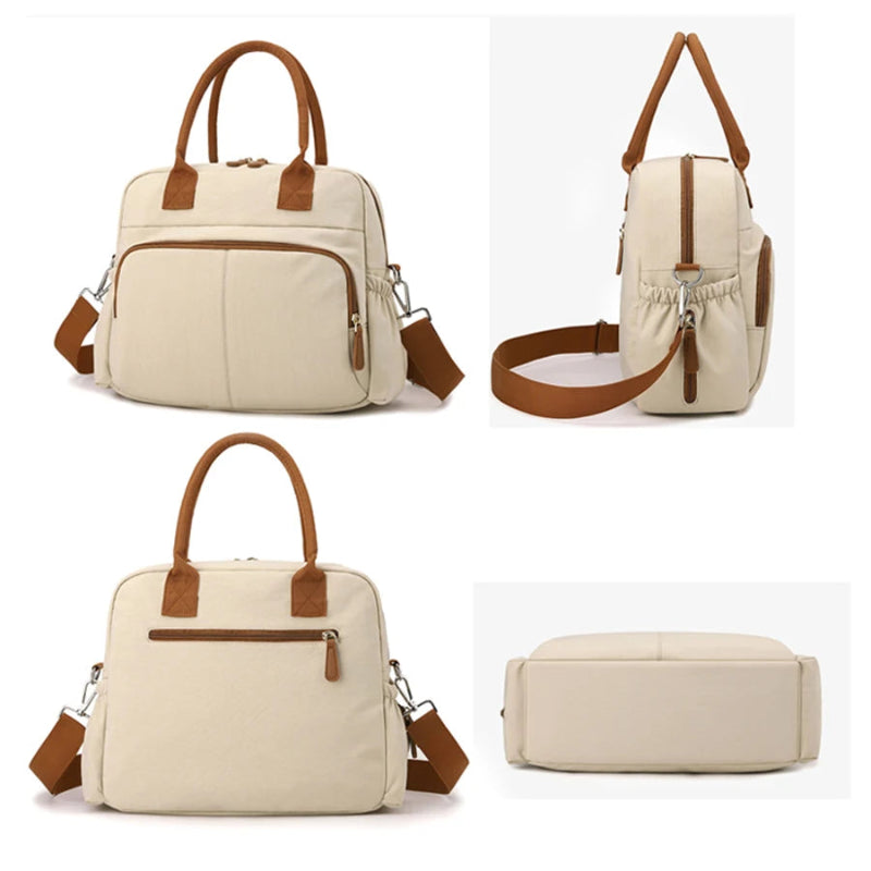 Différentes vues du sac a langer bebe beige​